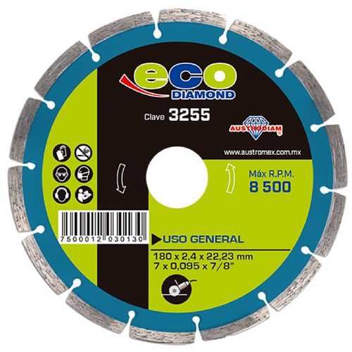 Disco De Diamante De Rin Segmentado 7 Para Uso General Aux3255