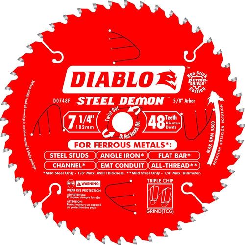 Disco De Sierra Diablo Para Metales Ferrosos 48 Dientes D0748F