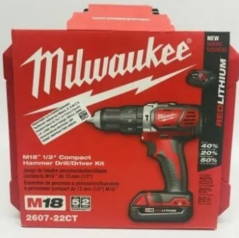 Milwaukee 2607-22 M18 1/2 Kit de taladro de martillo Xc
