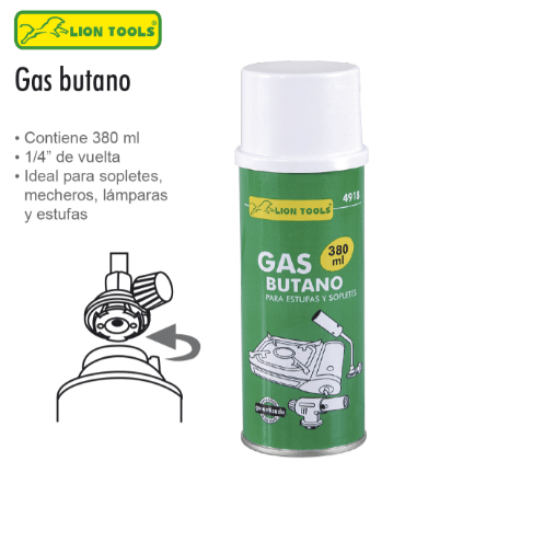 GAS BUTANO PARA ESTUFA 400 ML LION TOOLS NAC 4918